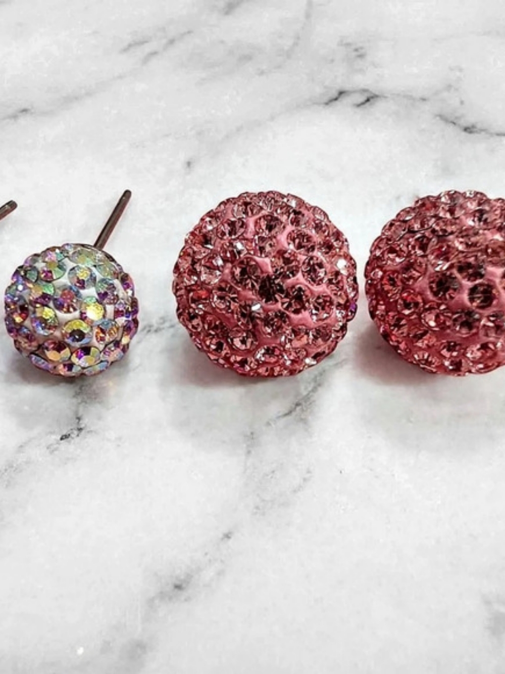 Crystal Ball Stud Earrings in Pink & Purple Diy Projects - Picture 4 of 5